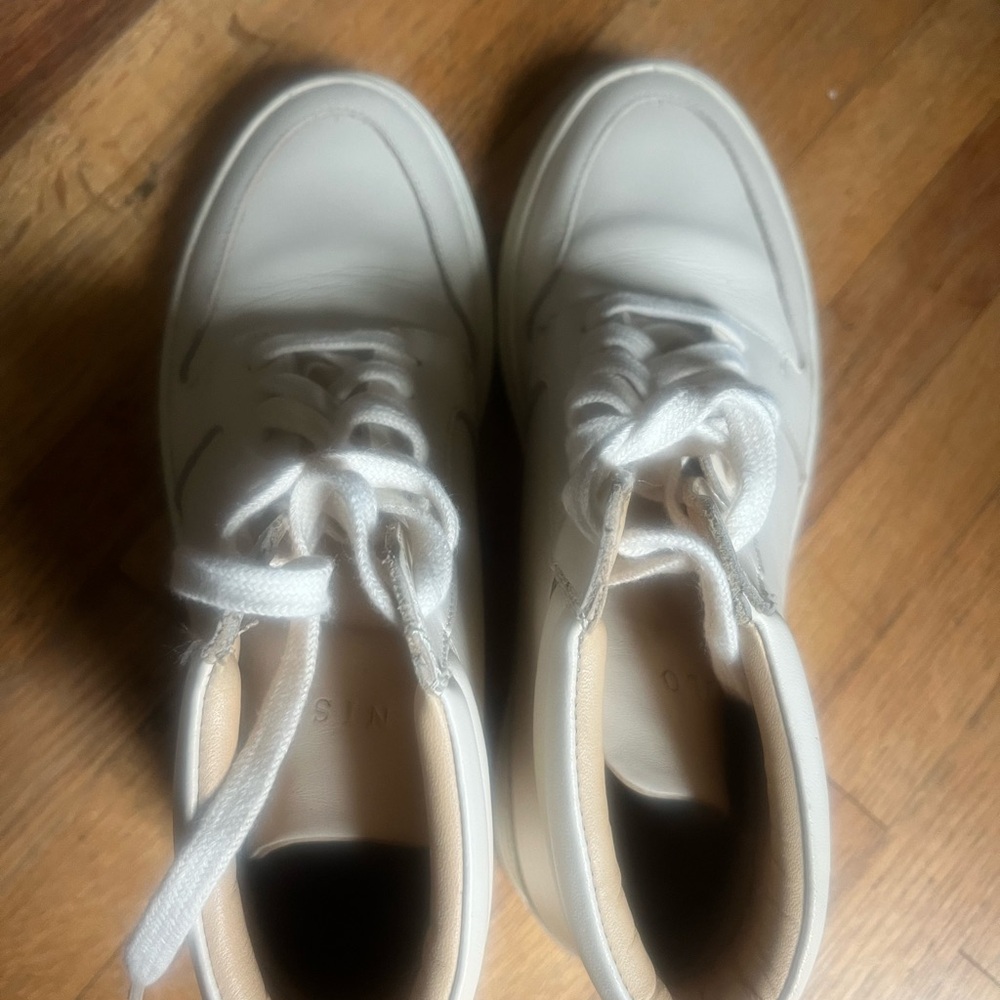 Nisolo Reina High Top Sneaker Bone White Womens Size 7 Mexico Leather Upper - Picture 6 of 7